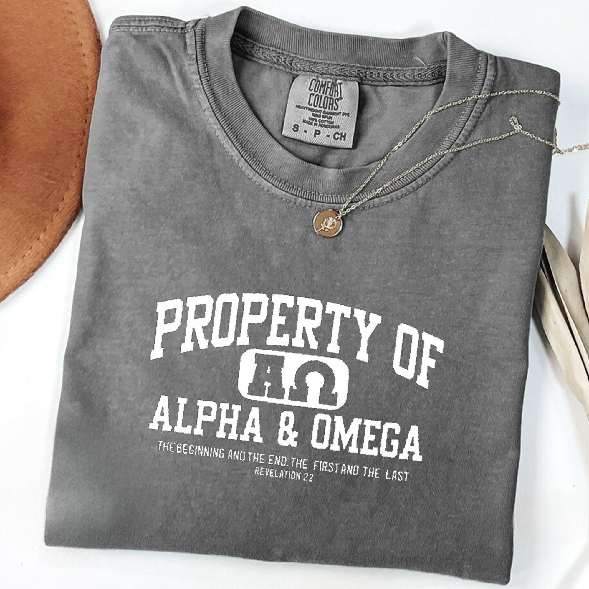 Comfort Colors Father’s Day T-Shirt, Alpha Omega Christian Tee, Bible Verse Shirt, Religious Gift for Dad, Faith Apparel, Spiritual Tshirt